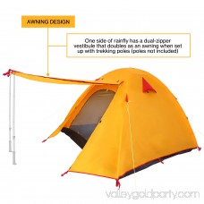 WEANAS 1-2 Backpacking Tent Double Layer Large Space for Outdoor Camping Orange